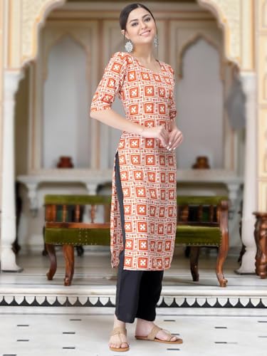 Image of Tee Projekt Versatile Crepe Kurti & Pant Set for Women Printed Kurta Set