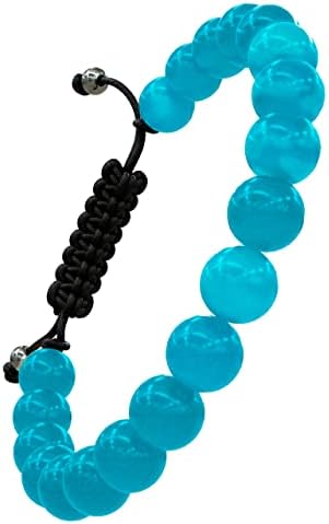Yotekma Bracciale Uomo Donna Unisex Tibetano Shamballa Tamashi Con Pietre Naturali 0,8 mm Regolabile Con Chiusura Nodo Scorrevole Rinforzata Artigianale Fatto a Mano Buddha Meditazione