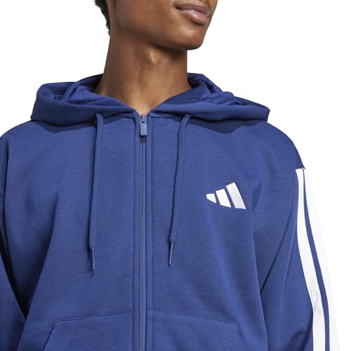 Image of adidas Mens Essentials Three Stripes Fleece Hoodie Athletic Outerwear Casual - Green