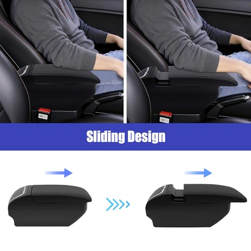 Doppellagige Auto Armlehne, Mittelarmlehne mit Getränkehalter, Kompatibel mit Mitsubishi Mirage Attraction Space Star 2014-2023
