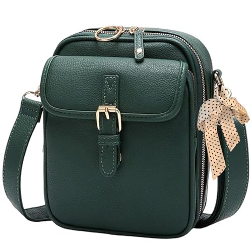 Image of Leather Crossbody Bag for Women | Vintage, Anti-Theft, Messenger Shoulder Bag