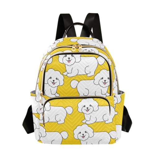 Sac d'école et voyage femme imprimé Bichon Frisé taille moyenne