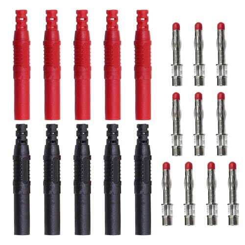 10pcs Prise banane de boîtier isolé de 4 mm, connecteur de prise banane soudé de sécurité pour fil de mesure