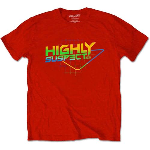 T-shirt Rock Highly Suspect à Col Rond Modèle Homme Rouge Imprimé
