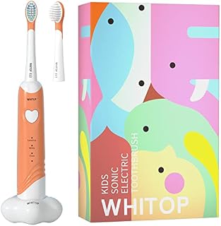 WHITOP ED05 Kids Electric Toothbrush, Wireless Charging IPX8 Waterproof Sonic Electronic Toothbrushes with Timer, 3 Modes Rechargeable Automatic Toothbrush for Children Boys and Girls