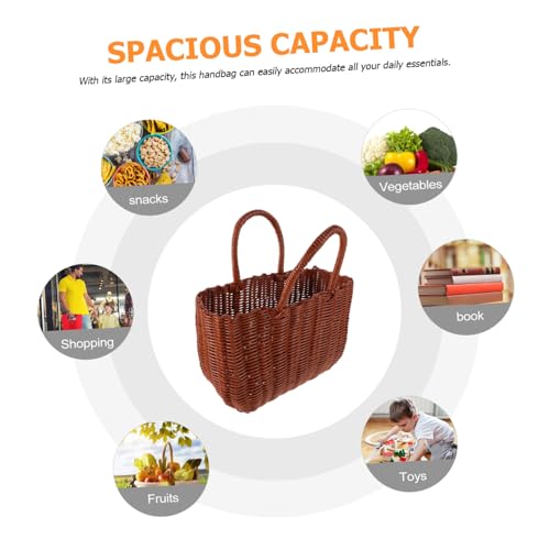 Cabilock Lightweight Woven Tote Bag for Women Summer Beach Handbag Stylish Picnic Basket Fashionable Outdoor Storage Versatile Weave Design for Home and Travel3