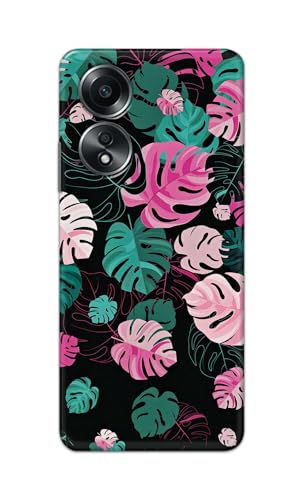 Image of Printed Hard Back Cover for Oppo A58 4G Back Cover (Seamless Leaves) -190724(EA)