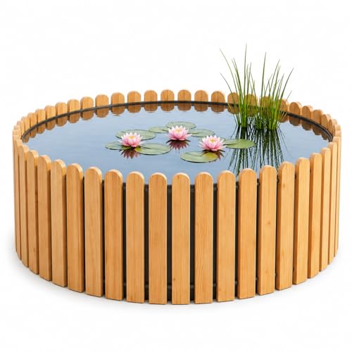 Beckmann Hochteich Lärche Ø 100 x 44 cm 320 L – Holz Terrassenteich, Teichbecken & Fertigteich...