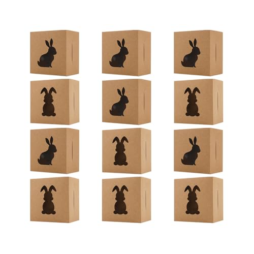 Cajas De Pascua De Papel Con Conejitos - 12...