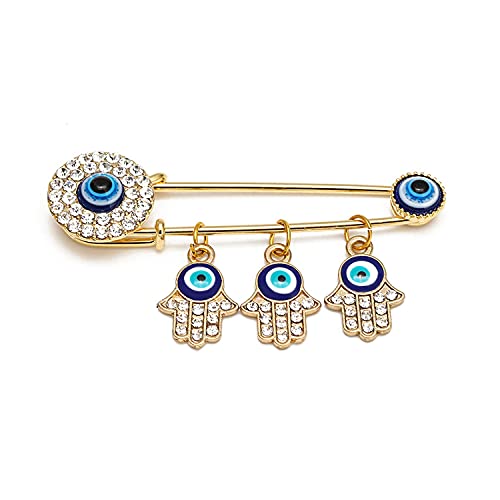 Image of Muslim AllahTurkish Evil Eye Hamsa Hand of Fatima Brooch Pins Jewelry Gift