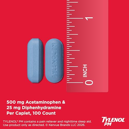 Tylenol PM Extra Strength Caplets, 500 mg Acetaminophen, 100 ct - image 5