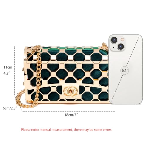 Image of CARIEDO Women Evening Bag Elegant Clutch Purse Exquisite Velvet Metal Hollow out Handbags Prom Wedding Party
