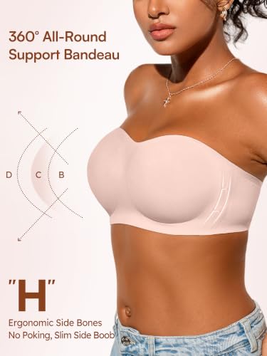 Image of Strapless Jelly Bras for Women - S-XL Seamless Padded Bandeau Bra