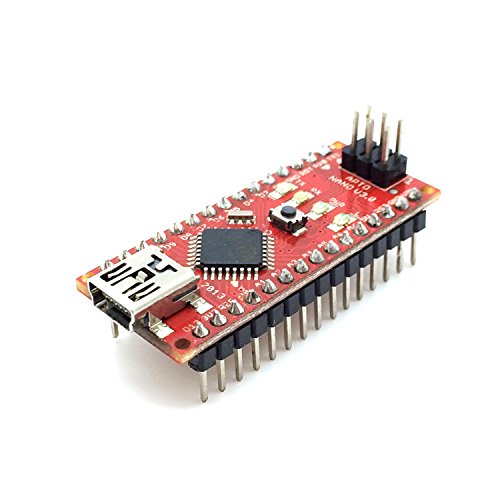 AptoFun Nano V3.0 con Org.ATmega328P / FT232RL Placa de desarrollo de chip con cable USB, compatible con Arduino (rojo)