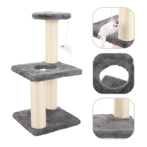 Rascador vertical para gato con poste de sisal resistente miniatura 7