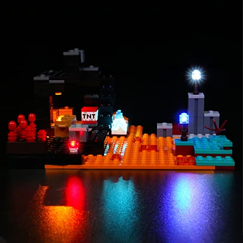 Led-lichtset voor Lego Minecraft The Netherbastion, led-verlichtingsset voor Lego 21185 Minecraft The Netherbastion The Nether Bastion - alleen lichtset, geen lego model