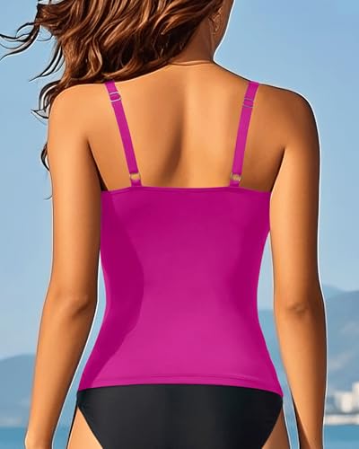 Image of Aqua Eve Tankini Tops for Women Swimwear Top Only Tummy Control Bathing Suit Top No Bottom (Available in Plus)