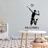 Design With Vinyl Wall Decal Volleyball Volleyball Back Row Attacking Action Bedroom Wall Sticker Decoration - Removable - Size: 6 in x 10 in