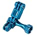 HSU Aluminum Alloy Metal Adjust Arm Straight Joints Mount, Same Direction Straight Joints Mount for Go Pro Hero 13/12/11/10/9/8/7/6/5 Black, DJI Osmo Action Action Camera and More (Blue)