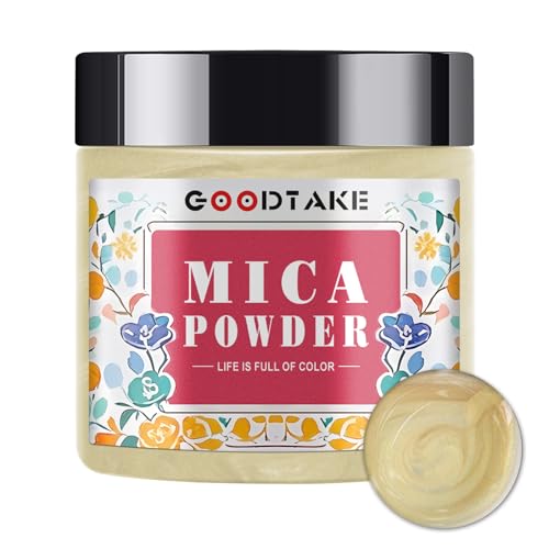 GOODTAKE Beige Mica Powder for Resin | Resin Color Pigment | Mica Powder for Soap Making, Candle Making, Bath Bomb, Slime Pigment - Pure Natural (Beige, 2 oz)