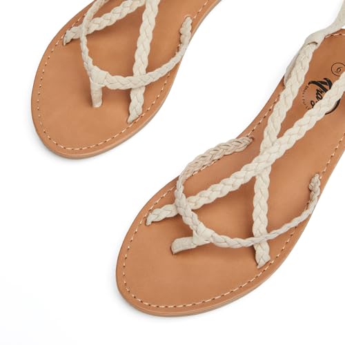 Image of Trary Sandals Women, Lace Up Sandals for Women, Sandals for Women Dressy Summer, Open Toe Gladiator Sandals, Flat Sandals for Women Dressy, Beach Sandals for Women, Summer Sandals for Women 2023