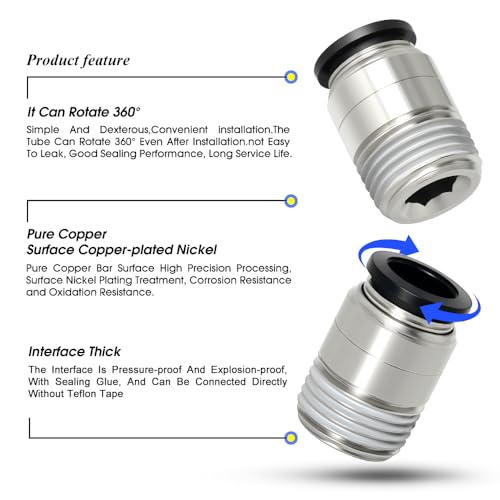 Raccords tubes 12mm x 1/2 BSP TAILONZ en pack de 10 pièces durables - 4