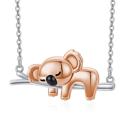 Midir&Etain Collier Koala En Argent Sterling 925 Avec Pendentif En Forme D'Ours Koala - Bijoux Animaux Cadeaux Pour Femme
