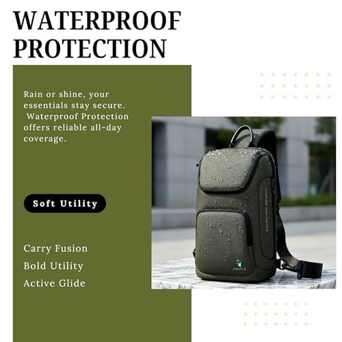 Image of HUPLA Unisex Crossbody Sling Bag | Anti-Theft Chest Bag for Men & Women | Compact Travel Passport & Airport Bag | Front Side Cross Shoulder Bag | Waterproof Daily Use Sling