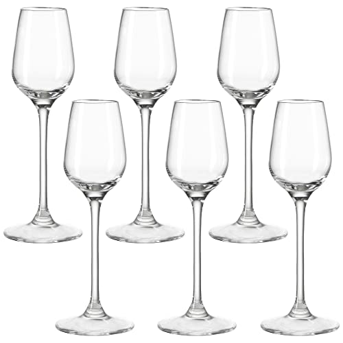 Leonardo Tivoli Digestif-Glas 6er Set, Schnaps-Glas mit gezogenem Stiel, spülmaschinenfeste Likör-Gläser, Höhe 19 cm, 10 cl, 020969