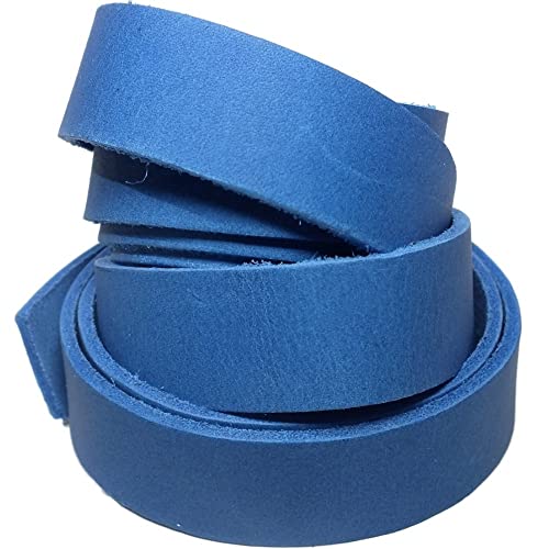 Tofl Blue Genuine Leather Strap And Leather Craft Scissors The Straps Are 72" Long 7/8" Wide And 1/16" Thick #TOP2