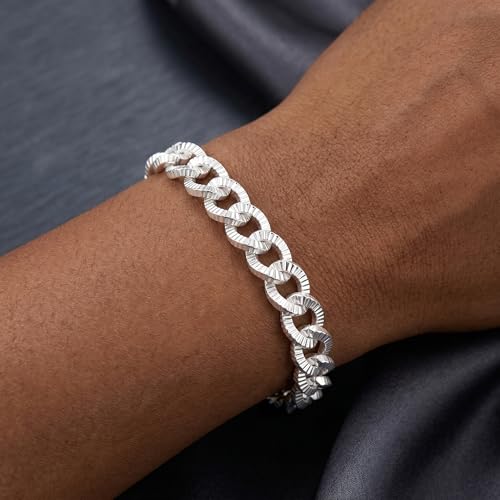 Pulsera de plata 925 para hombre cadena cubana 10.5mm miniatura 2