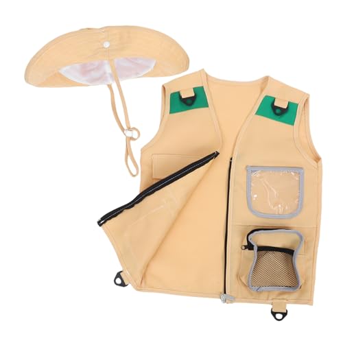 Panoplie explorateur Mikikit tissu léger gilet multi-poche et chapeau