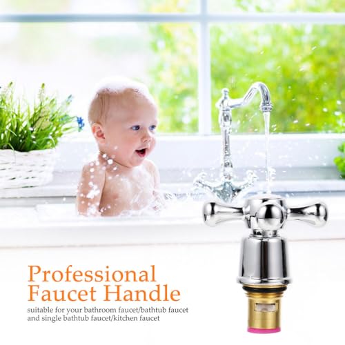 Angoily Wasserhahn Griff Ersatz 2 Stück Wasserhahn Knopf Ersatz 1/2 Zoll Zapfengriff Aus Messing Und Edelstahl