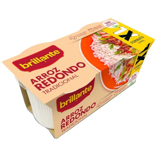 ARROZ REDONDO BRILLANTE en porciones, 2 porciones x 200 g por paquete, Pack de 4