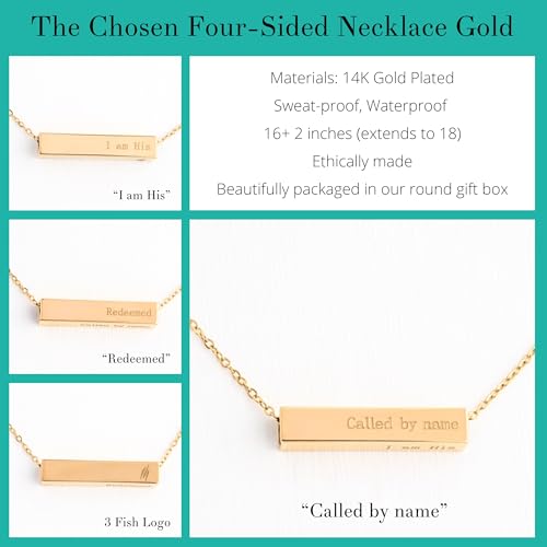 The Chosen: Christian Necklace for Women | I am His - Redeemed - Called By Name | Religious Faith Based Jewelry | Jesus Necklace | Starfish Project2