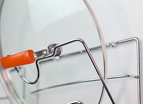 2 Pack - Simple Houseware Cabinet Door/Wall Mount Pot Lid Organizer Rack, Chrome #TOP2