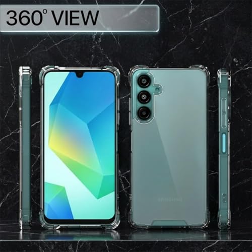 Image of Fashionury Clear Back Cover Case for Samsung Galaxy M17 5G /F17 5G /A17 /A17 5G | Anti-Yellow Acrylic Hard Back + Soft TPU Bumper | Shockproof 360 Protection | Slim Transparent Bumper Case (Clear)
