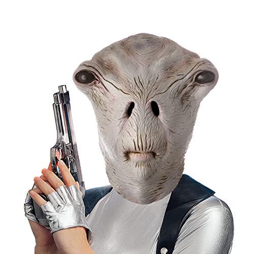 AQKILO Alien Mask Extraterrestrial Biological Latex Full Head Realistic Masks Fancy Dress for Halloween Carnival Costume Party