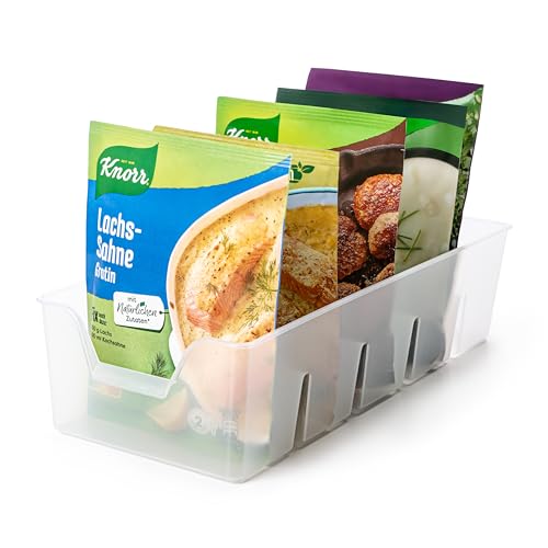 KONZEPT Gewürz Organizer für Schrank, Stapelbarer Gewürze Aufbewahrung, Gewürzbehälter aus Plastik, Gewürzorganiser Küche, transparent