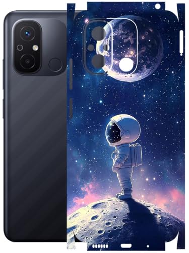 Image of AtOdds - Full Body Back Screen Guard Protector Film - Lamination Wrap Skin Sticker Compatible with REDMI 12C | Scratchproof Matte Finish (Moon)