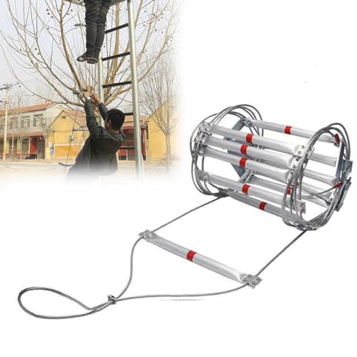 YSFHYAN Escalera De Cuerda, Escalera De Cuerda De Rescate De Emergencia, Escaleras De Cuerda De Seguridad Multifuncionales Pesadas con Ganchos, Adecuadas para Equipos De Juegos Infantiles, Evacuación