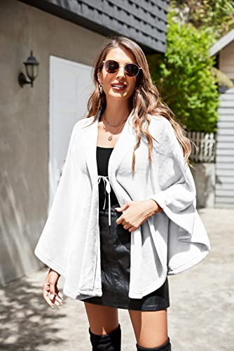 Ekouaer Flannel Faux Poncho for Women Lightweigh Blanket Warm TV Shawl Winter Coat Sweater Cape3