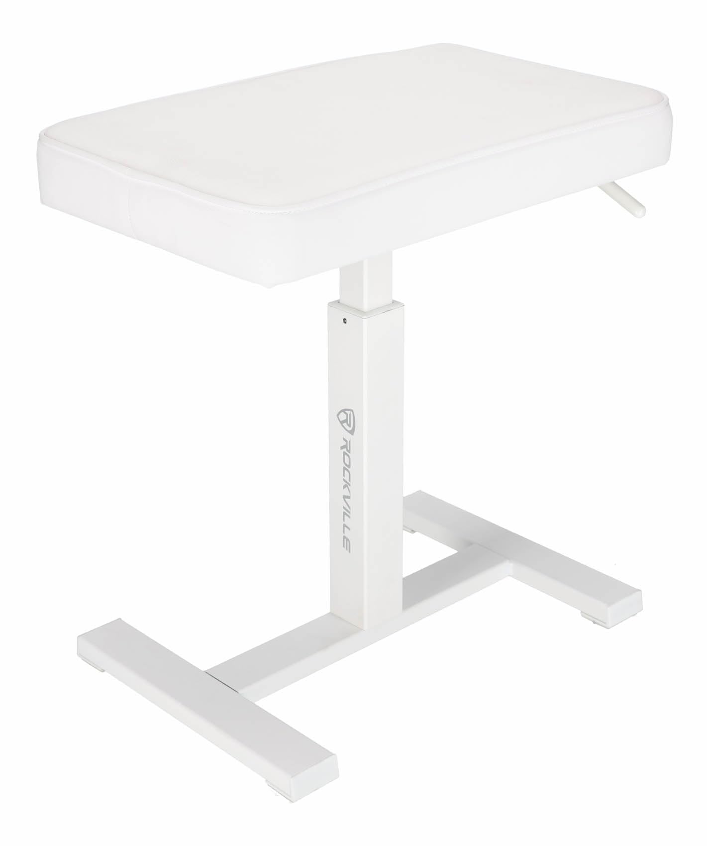 Rockville Air-Bench White Adjustable Keyboard Bench, 17"-23" Air Lift Height Adjustment, High-Density Padded Cushion, Steel Frame, Ideal for Piano, Digital Piano, Keyboard, and Live Performances-image-18