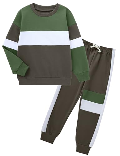 Image of mkodopy Boys Clothes Hoodie Sweatsuits Tops and Pants Boys Fall Winter Outfits Boy Clothing Set