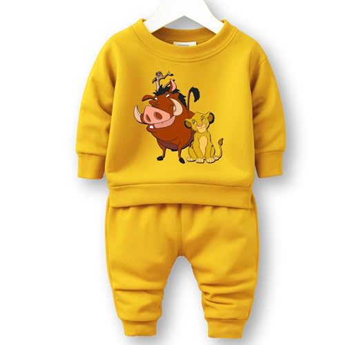 Image of Minicult Kids Cotton Co-ords Full Sleeve Sweatshirt and Pant Set with Character Print