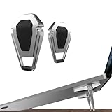 Laptop Stand Portable,Zinc Alloy Laptop Mini Stand,Laptop Riser Invisible,Ergonomic Laptop Stand Cooling Suitable for 12-20 Inches Laptop.（Silver-2pieces）