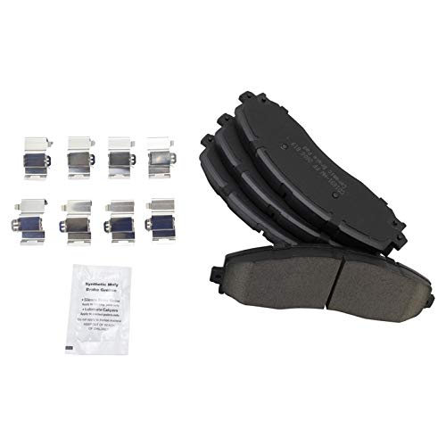 Image of TRQ Rear Brake Pad & Rotor Kit Ceramic Premium G-Coated Compatible with 2013-2019 Ford F-350 Super Duty 2013-2016 F-450 Super Duty
