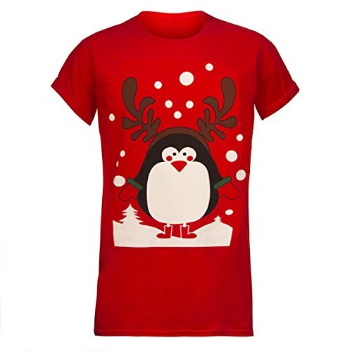 Red Christmas Short Sleeved 100% Cotton T-Shirt