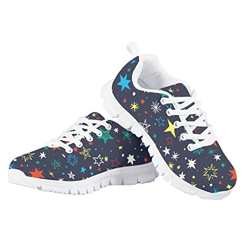 Binienty Boys Girls Shoes Non Slip Kids Tennis Sneakers Lace Up Athletic Sports Running Walking Gym Shoes