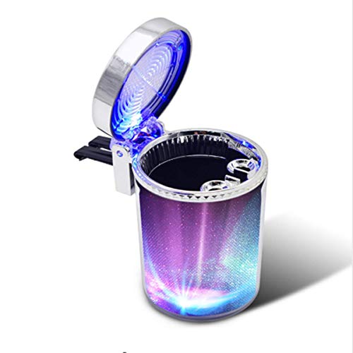 HENGJIA Auto Parts Car Cigarette Ashtray Portable Auto Vehicle Wit Color LED Light Car Cup Holder